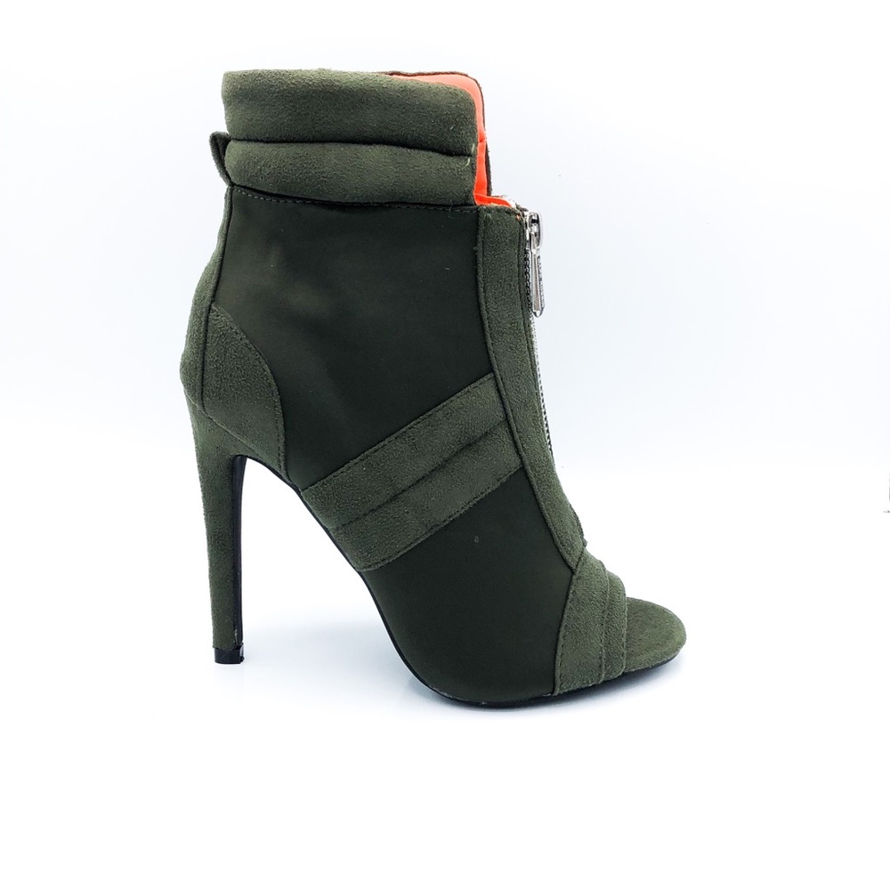 Women’s winter open toe green bootie
